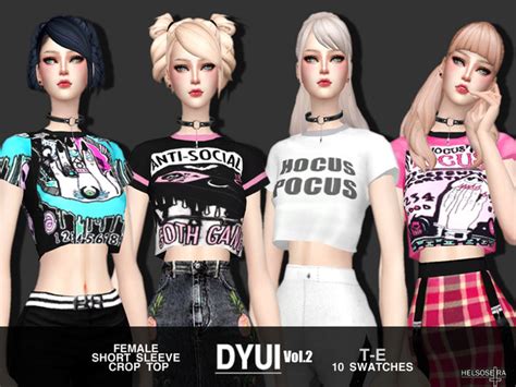 Dyui V2 Gothpunk Crop Top By Helsoseira At Tsr Sims 4 Updates