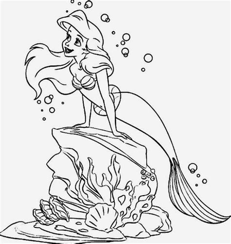 Cuentos infantiles: Ariel para colorear. La sirenita. Dibujos para