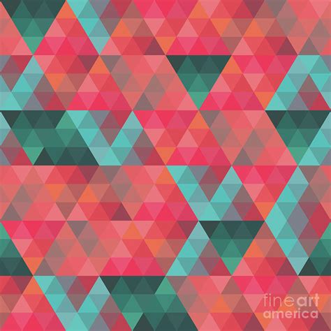 Abstract Geometric Colorful Endless Triangles Abstract Art Painting By