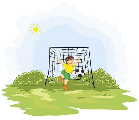 Kid Playing Soccer Vector Eps Uidownload