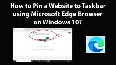 How To Pin A Website To Taskbar Using Microsoft Edge Browser On Windows Youtube