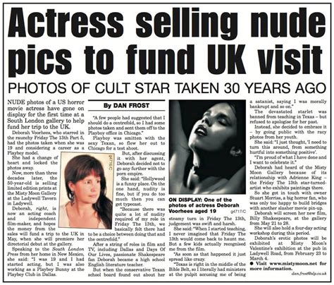 Friday The 13th Today Deborah Debi Sue Voorhees Selling Nude Pics