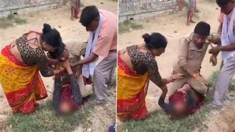 Uttar Pradesh Pic Of Up Policeman And Womans Scuffle Goes Viral Kanpur Police Shares Video Of
