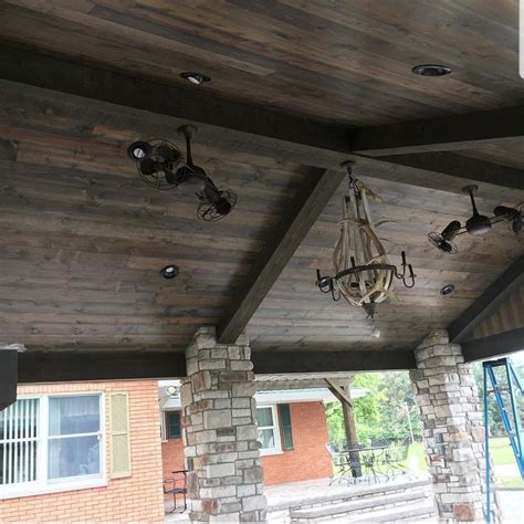 Whether your décor is rustic or formal, eclectic or traditional, ceiling planks add textural contrast to walls and floors, and enhance a room's visual appeal. Maybe we can do stained (grayish) pine tongue and groove ...