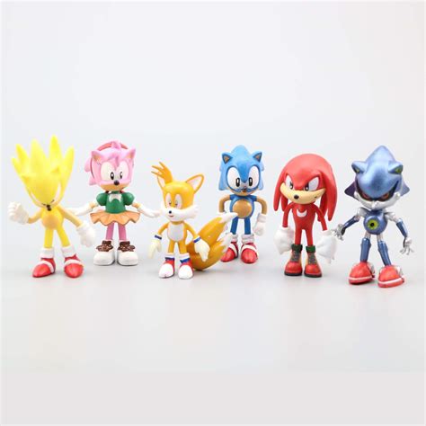 Buy Sonic The Hedgehog Action Figures Toys 6 Pcsset Metal Sonic