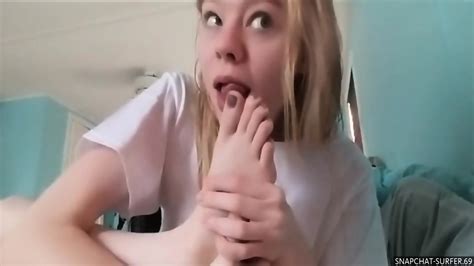 Blonde Sucks Her Own Toes