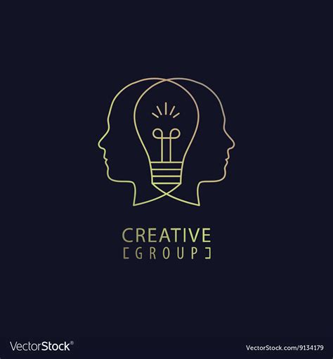 Creative Mind Logo Group Royalty Free Vector Image