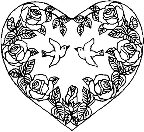 Coeur saint valentin rose romantique romance l'amour amour arrière plan clé. Dessin de coloriage Rose et coeur à imprimer - CP23002