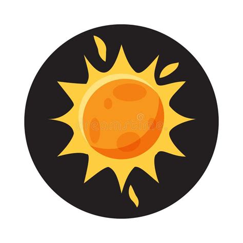 Space Sun Icon Cartoon Style Stock Vector Illustration Of Fiery