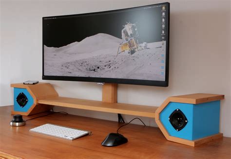 Diy Monitor Stand With Hidden Wireless Charging And Speakers — The
