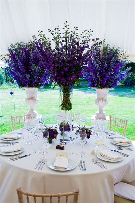 Purple Delphinium Table Centre Pieces Collection26 Wedding Flowers