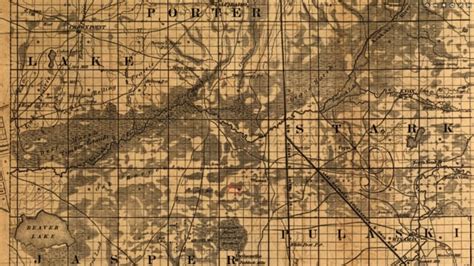 1852 Map Of Indiana Showing The Extent Of The Grand Kankakee Marsh R