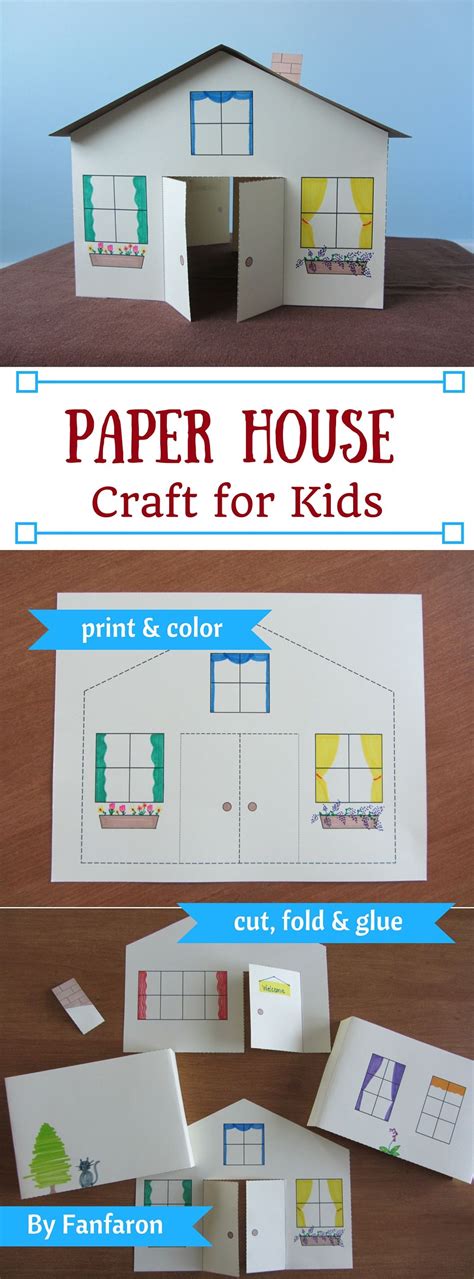 House Craft For Kids Printable Papercraft Etsy Fun Projects For