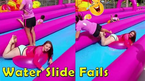 Water Slides Fails Homemade Water Slides For Pools Water Park Fails Compilation Youtube