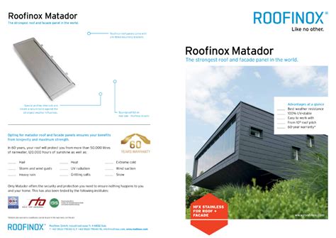 Roofinox Matador Metal Solutions Limited Nbs Source