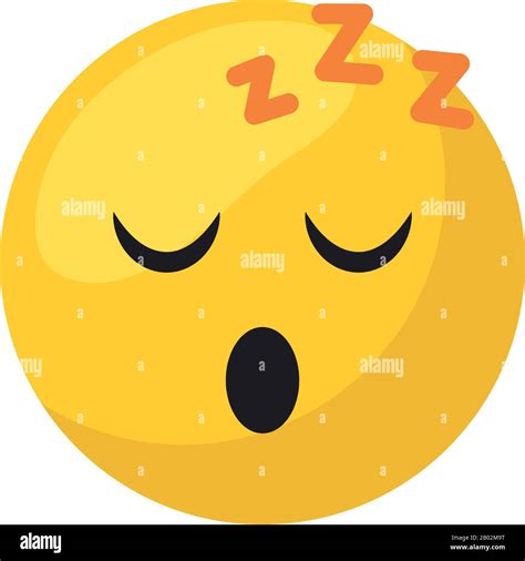 Sleepy Emoji Face Flat Style Icon Design Cartoon Expression Cute