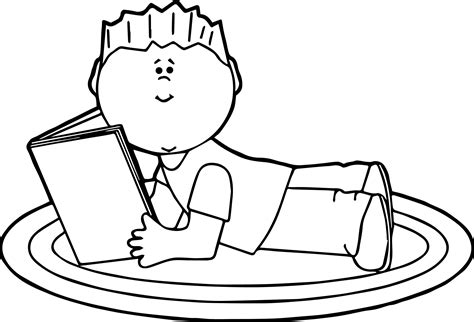 Reading Books Coloring Pages At Free Printable