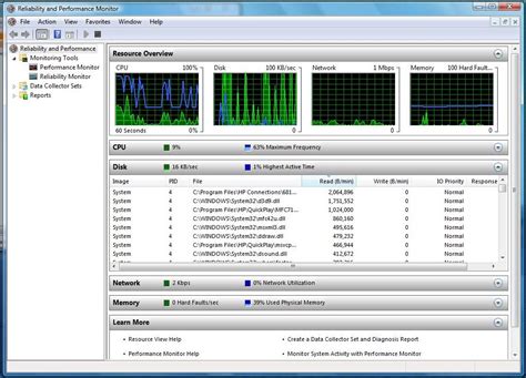 Windows Reliability And Performance Monitor And Resource Monitor