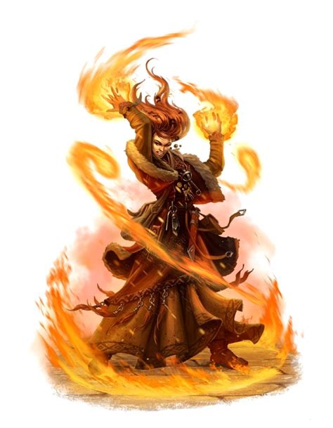 Female Human Fire Wizard Or Sorcerer Pathfinder Pfrpg Dnd Dandd 35 5th
