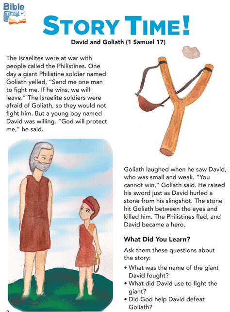 David And Goliath Preschool Bible Lessons Easy Kids Bible Story For