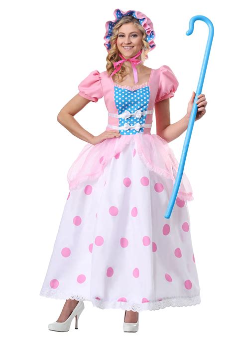 Women Specialty New Pink Bo Peep Halloween Costume Womens Adult S M L