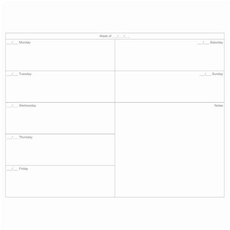7 Day Week Schedule Template Luxury 7 Day Calendar Template Day