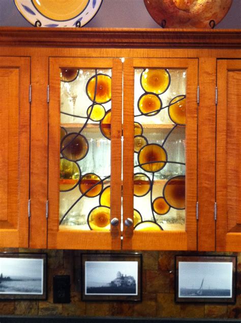 Hand made cabinet door stained glass panels by chapman. Kitchen Cabinet Doors not these colors, but the design is ...