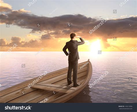 Man Standing On Boat Looking On Stock Photo 143213956 Shutterstock