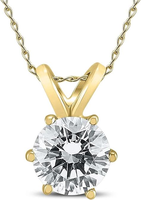Ags Certified 1 Carat 6 Prong Diamond Solitaire Pendant In