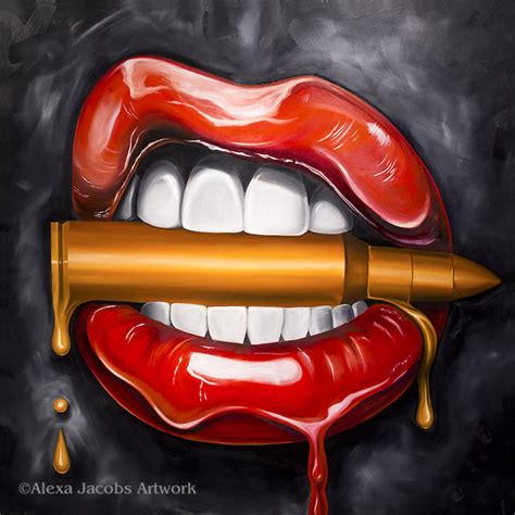 Smile, kiss, biting lip, licking. Blog on Alexa Jacobs' New Painting, Bite Me | Jacobs ...