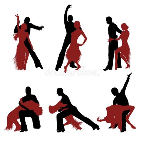 Contemporary Couple Dance Silhouettes Stock Illustrations 27