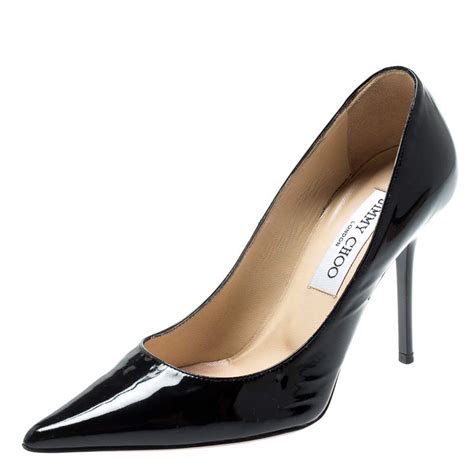 Jimmy Choo Black Patent Leather Romy Pointed Toe Pumps Size 35 Jimmy