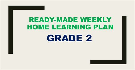 Grade 2 Weekly Home Learning Plan Quarter 1 Deped Tambayan