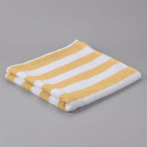 30 X 60 Yellow Stripe Bleach Safe Pool Towels 100 Cotton 9 Lbs