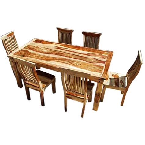 What are the good ashleigh solid wood dining table and 6 chairs available in today's market? Solid Wood Transitional 7PC Dining Room Table & Chair Set