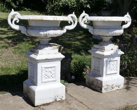 Antiques Atlas Pair Of Very Large Victorian Cast Iron Garden Urns