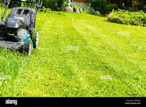 Mowing Lawns Lawn Mower On Green Grass Mower Grass Equipment Mowing