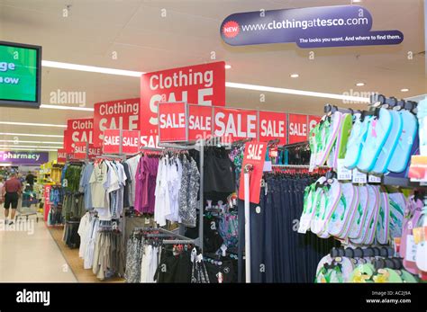 Tesco Clothing Range For Sale In A Tescos Supermarket Stock Photo