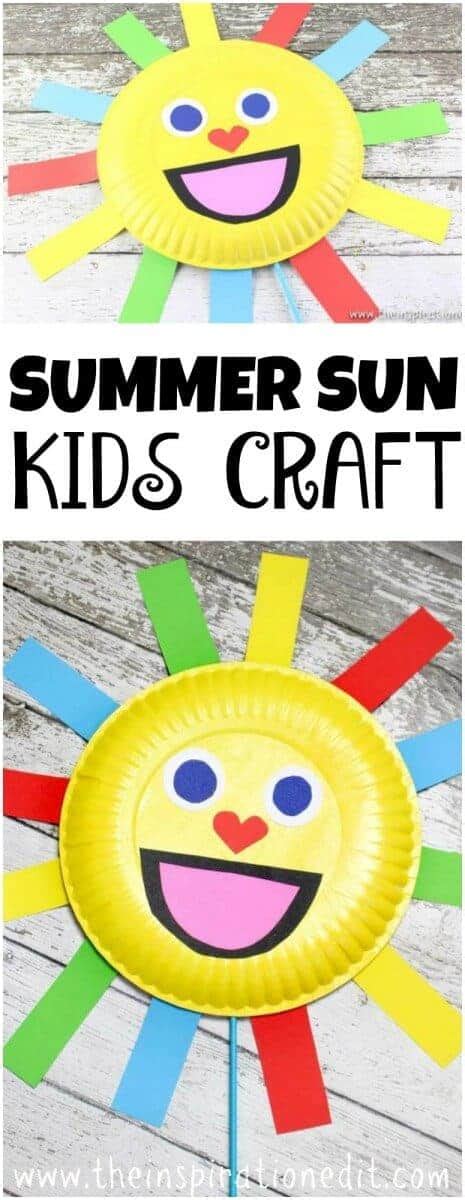 Summer Sun Paper Plate Craft Puppet · The Inspiration Edit
