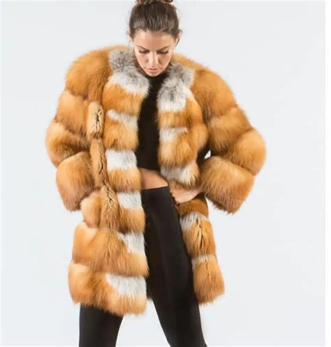 High Quality Standout Warm Winter Natural Fox Fur Coats Stylish Purest