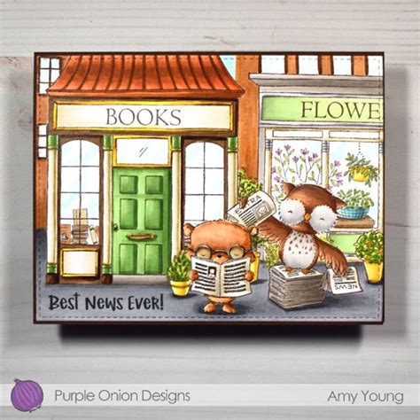 Purple Onion Designs A Happy Little Place Collection Card Art Stamp