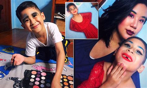 Philippines Mom Shares Photos Of Her Son Wearing Make Up Daily Mail