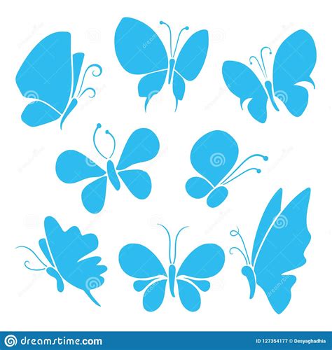 Butterflies With Different Shapes Isolated Butterfly Vector Set Stock