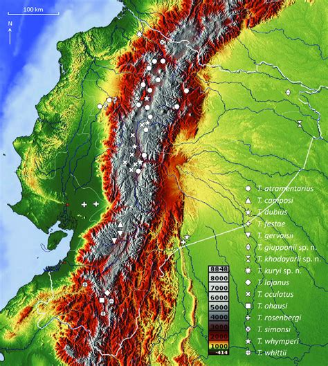 Map location, cities, capital, total area, full size map. Topographic map of Ecuador showing the distribution of the ...