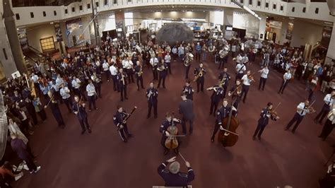 Flash Mob United States Air Force Band At National Air And Space Museum