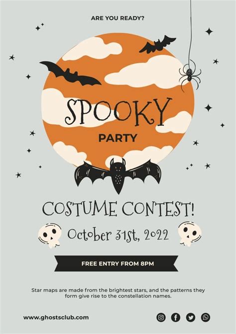 Free Cute Halloween Costume Contest Flyer Template