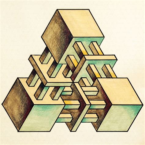 Impossible Opticalillusion Symmetry Geometry Escher Mcescher