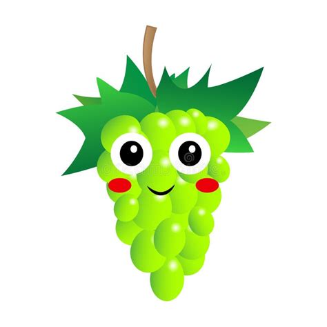Cheerful Cartoon Grape Character Stock Vector Illustration Of Showing