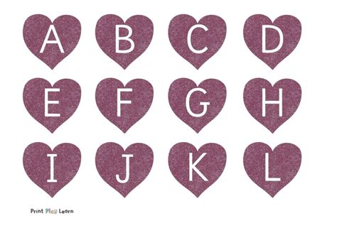Alphabet Heart Capital Letters Use These Small Hearts In A Matching