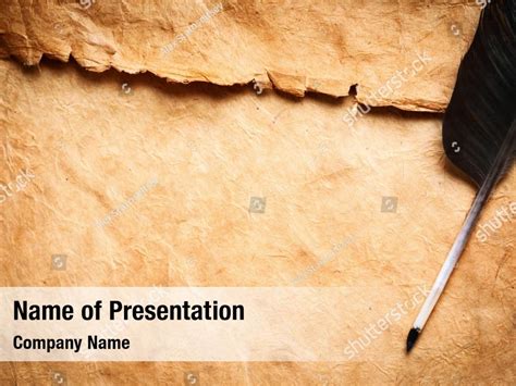 Literature Feather Pen And Old Powerpoint Template Literature Feather